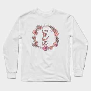 Letter Ayn - Rose Pink Initial Monogram - Letter ع Long Sleeve T-Shirt